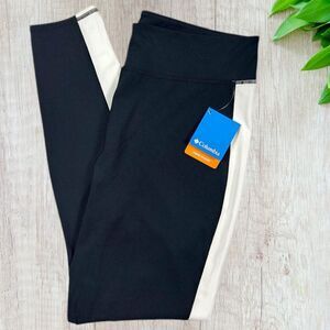 Columbia Pants Women Sz XXL Black White Omni Shade Active Straight Leg Spell Out